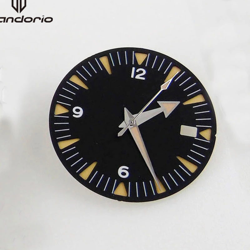 31mm Black/Blue Sterile Sandwich Watch Dial Face Hands Wristwatch Accessory Fit NH35 ETA2824 PT5000 Miyota82 Automatic Movement