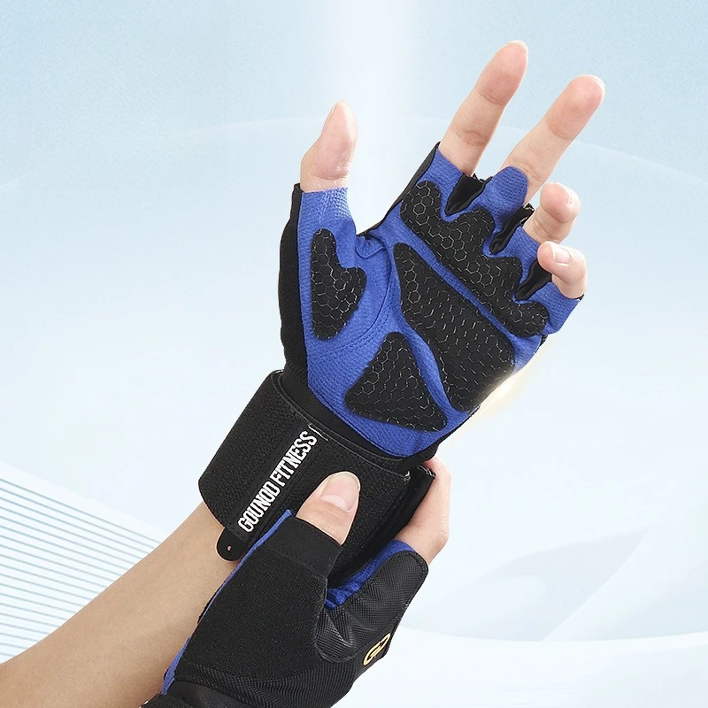 

Перчатки для фитнеса, сотовые нескользящие дышащие перчатки с половиной пальца, оборудование для штанги, защита для запястья для тяжелой атлетики