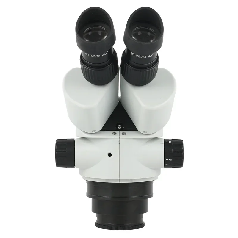 Binocular Microscope Magnification Continuous Zoom 7X-45X Stereo Microscope Head + WF10X/20mm Eyepiece For Phone PCB Soldering