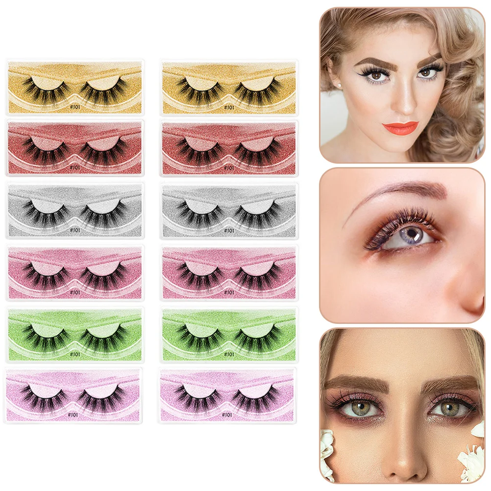 

Fake Eyelashes Kit Premium False Lashes 3D Thick Dense Natural Fiber Supple For Party Wedding Performance Stage Grafting