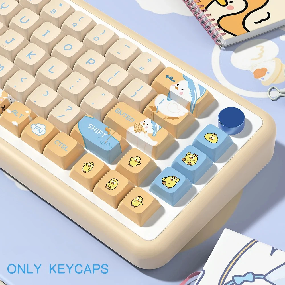 XDA Cherry Profile Korean Keycaps Cute Duck Cartoon Keycap For Cherry MX Switch Mechanical Keyboard Dye Sublimation key caps DIY