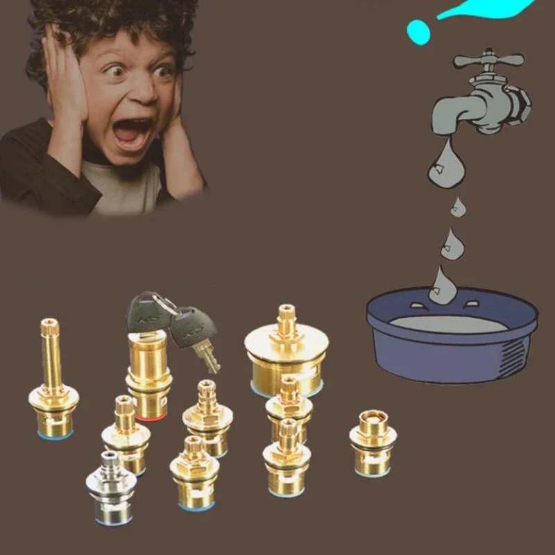 1PCS Faucet Copper Valve Core Cold and Hot Water Quick-opening Triangle Valve Switch Ceramic Valve Core Copper Head Repair Parts