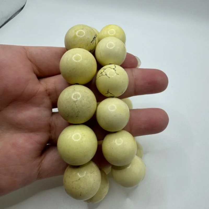

Natural Magnesite Lemon Yellow Round Bead Bracelet Elegant Ethnic Style Fashion Versatile