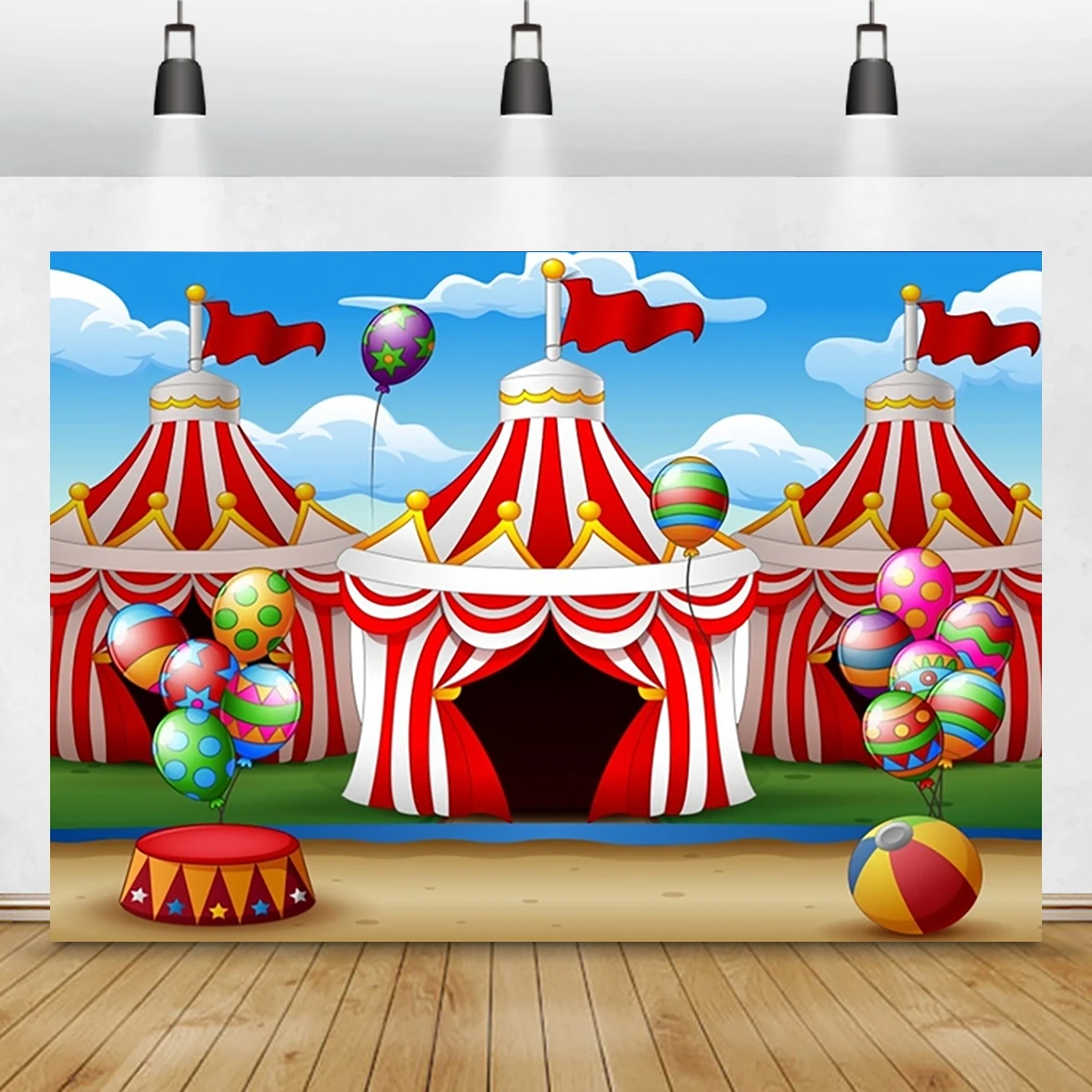 Circus Carnival Photo Backdrops Vinyl Playground Park Ferris Wheel Performance Game Pirate Boat Photography Background Birthday