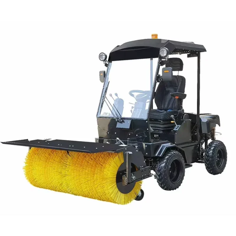 Multifunctional Floor Sweeper Self-powered Snow Sweeper Roller Brush Snowplow Efficient Diesel-Powered Snow Sweeper for Farms