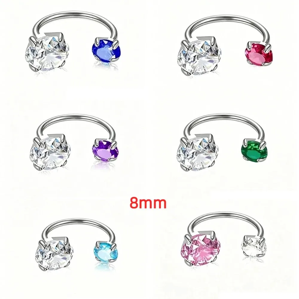 6/9/15pcs Stainless Steel Ear Piercing Jewelry Tool Set Rhinestone Minimalist Piercing Taper Ball Grabber 8/10mm Zirconia
