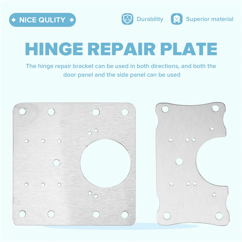 A50M-10 PCS Hinge Mounting Repair Plate Stainless Steel Bracket Fixing Plate With Screws For Furniture Wardrobe Cupboard