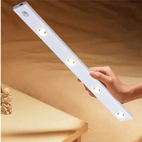 3 Color Motion Sensor USB Rechargeable Lamp LED Cabinet Lighting Night Light for Kitchen Wardrobe Lighting 30cm/40cm/50cm LEDs
