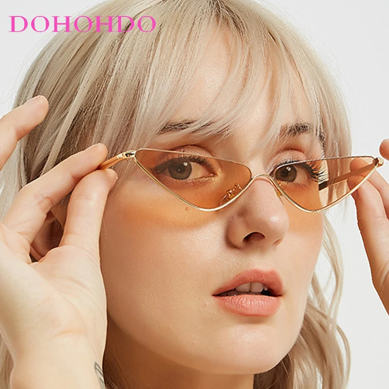 

Vintage Metal Small Cat Eye Eyewear Brand Designer Sunglasses Women Men Traveling Driving Shades Eyeglasses Female UV400 Очки