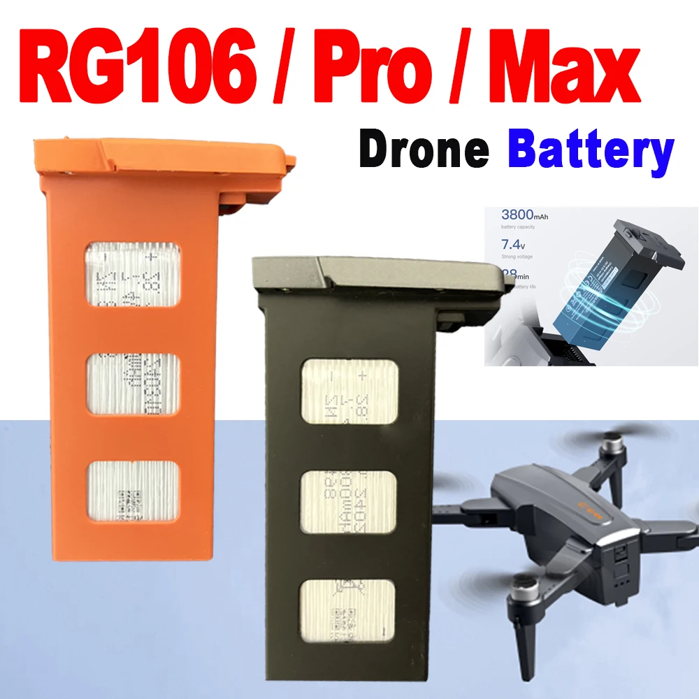 

Original RG106 Drone Battery RG106 Pro Dron Battery 7.4V 3800mAh RG106 Pro Max Dron Accessories Parts Spare Battery