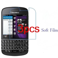 3PCS Soft Plastic Clear HD PET (Not Glass) Screen Protector Protective Guard Film For BlackBerry Q10