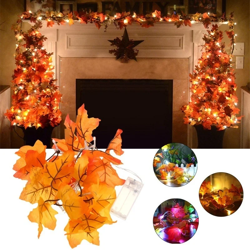 10 Leds Maple Fall Leaves String Fairy Light Lamp Leaf Party Christmas Halloween Home Decor For Living Room Studies Dormitories