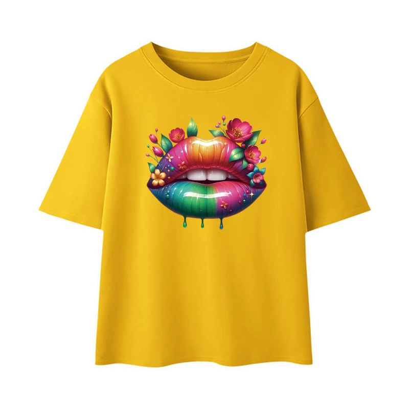 Kolorowe naszywki na ubrania Winylowe czerwone usta Diy Akcesoria Nadruk na koszulkach Naklejki Dekoracja ubrań Diy Craft Supplies