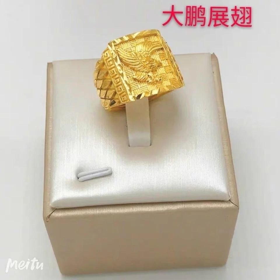 Duty-free Thous of 9999 Genuine Pure Copy Real 18k Yellow Gold 999 24k Rings Show Their Arrogance and Ambition to Attract Money