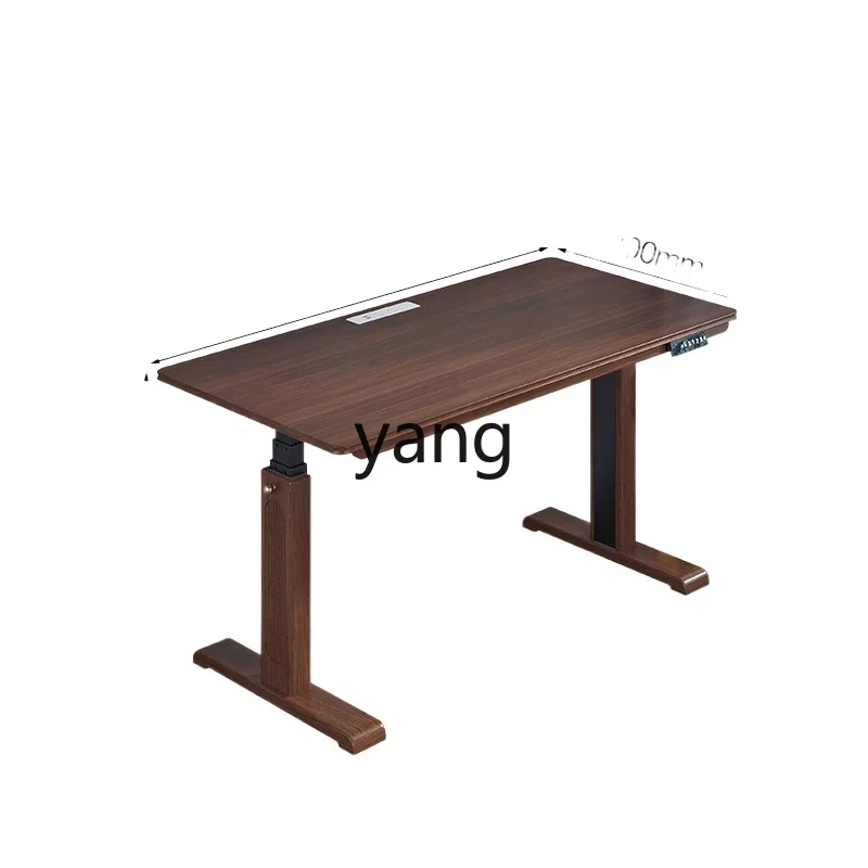 

LTT black walnut electric lifting table solid wood lifting desk home desk