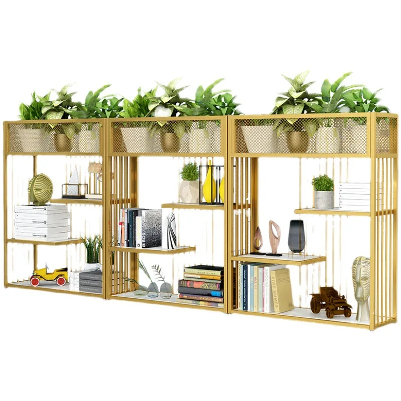 Partition living room, wrought iron storage shelves, restaurants, hot pot shops, cafes, flower racks, fences, green plants