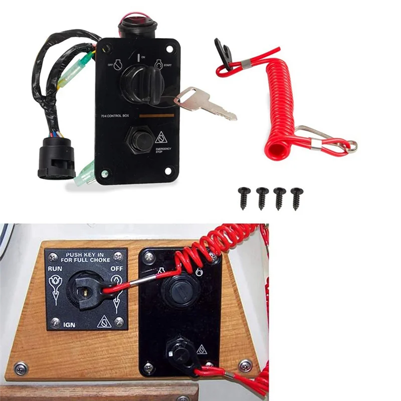 DC12V Outboard Vertical Single Control Key Panel Switch Panel for 704-82570-12-00 704-82570-08-00 704-82570-01-00