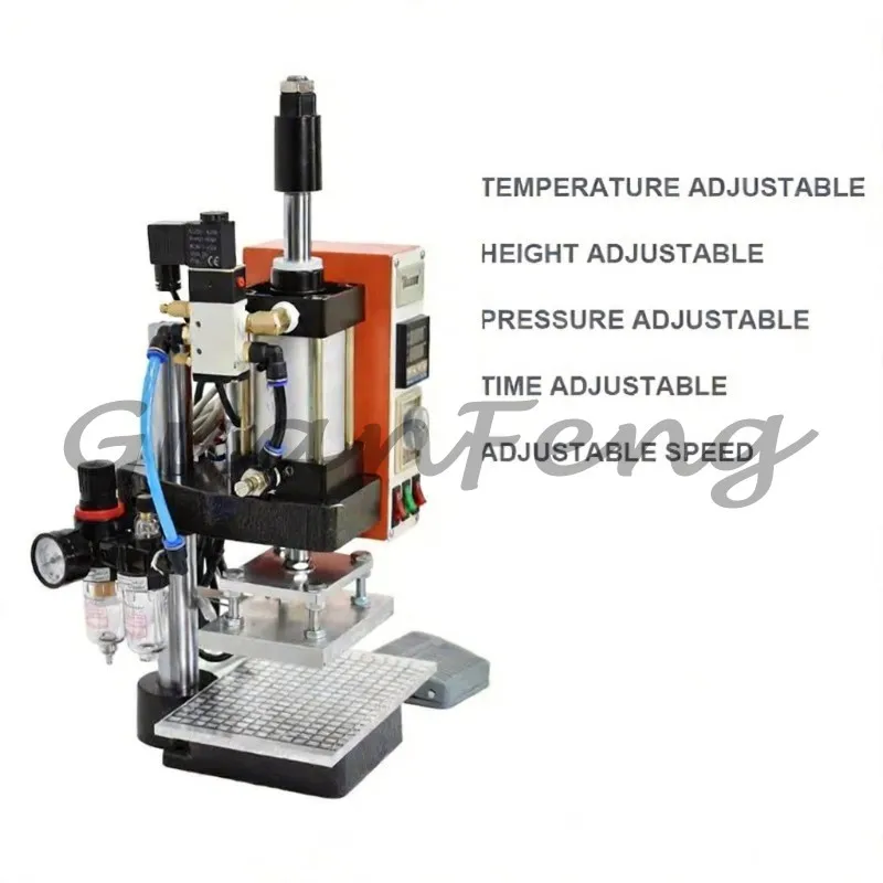 Pneumatic Hot‑Stamp Embosser Machine 110V‑220V, Custom Logo Heat Press Tool for Leather, Paper, Wood and PVC Card Printing - view 3
