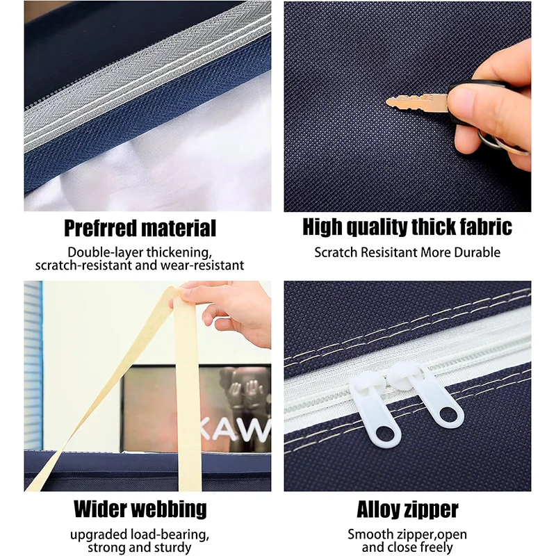 Storage Bag，Thickened Large Capacity, Moving Packing Bag, Non-Woven Checked Luggage Storage Bag For Clothes, Blankets, Sorting