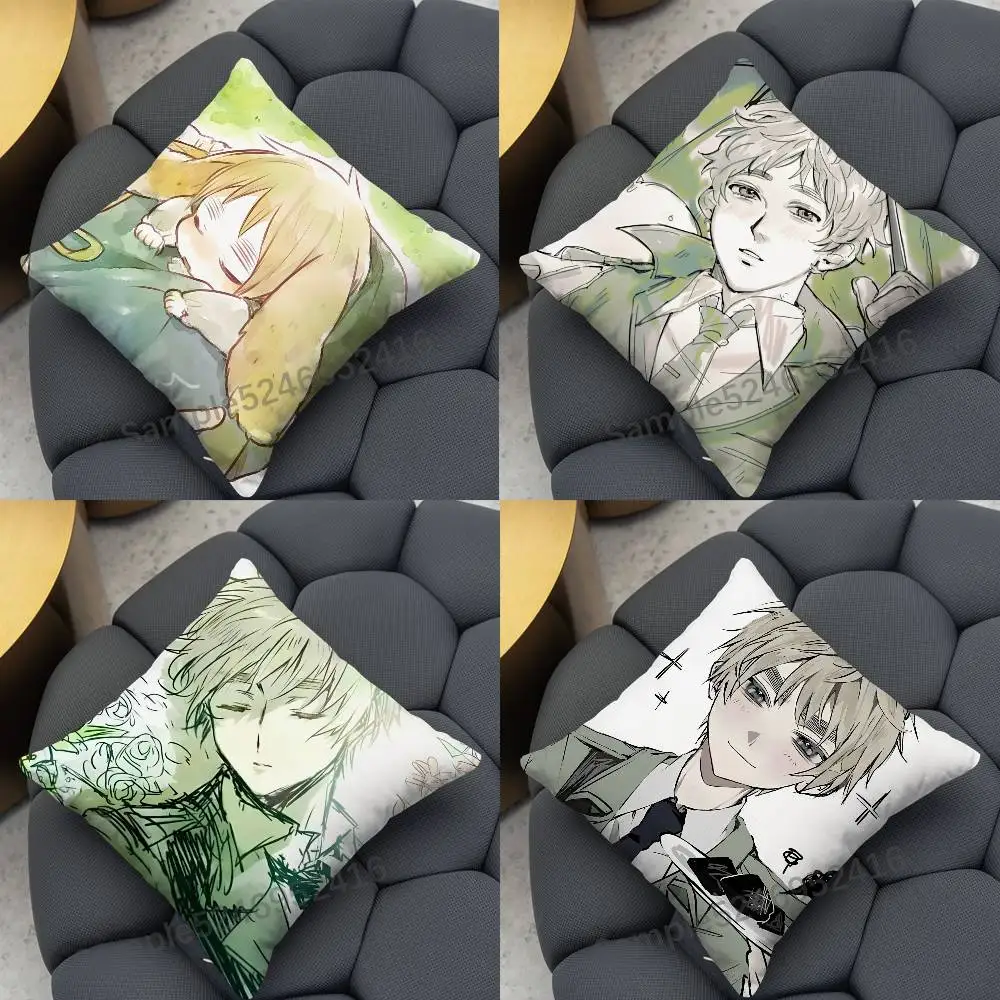 A-Arthur Kirkland H-Hetalia-es APH  Square Cushion Pillow Case Sofa  Bedroom/Living Room Backrest Multiple Sizes Washable Covers