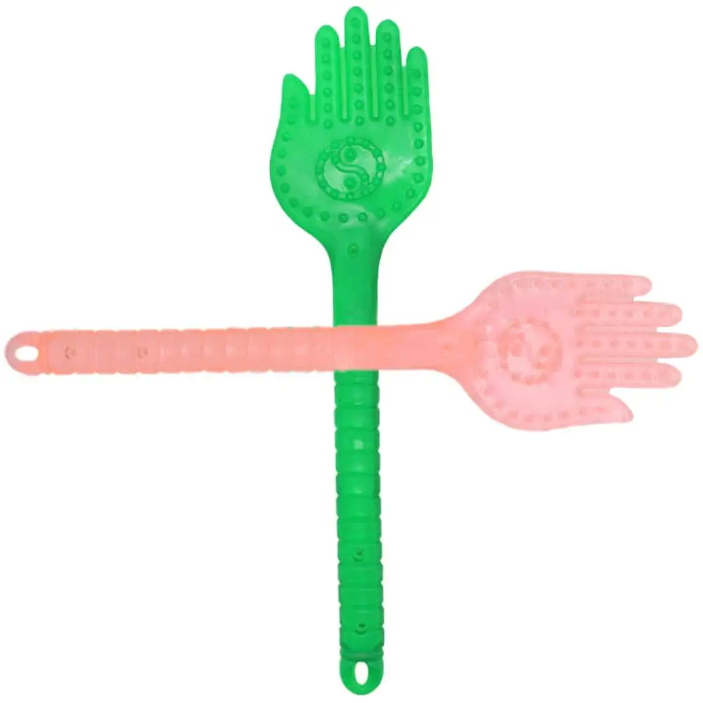 

2 Pcs Acupoint Slapping Stick H held Meridian Massager Green Pink Back Shoulder Body Massage Tool Pvc Equipment