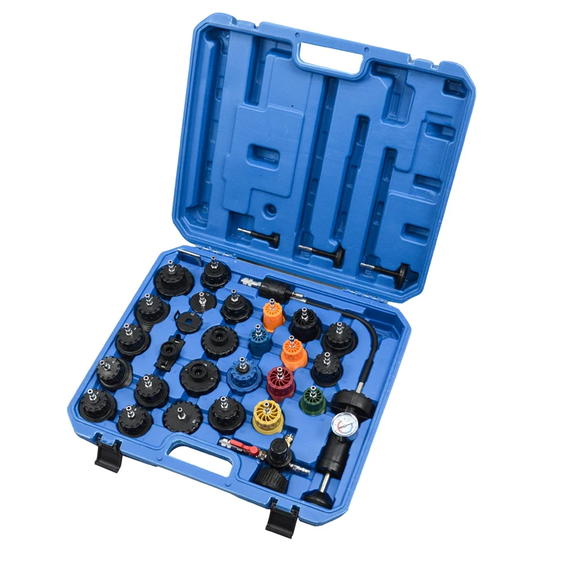 

Car Auto 32PCS Radiator Cap Pressure Adaptors Hand Pump Gauge Test Kit Vehicle Repair Maintenance Tools TB136