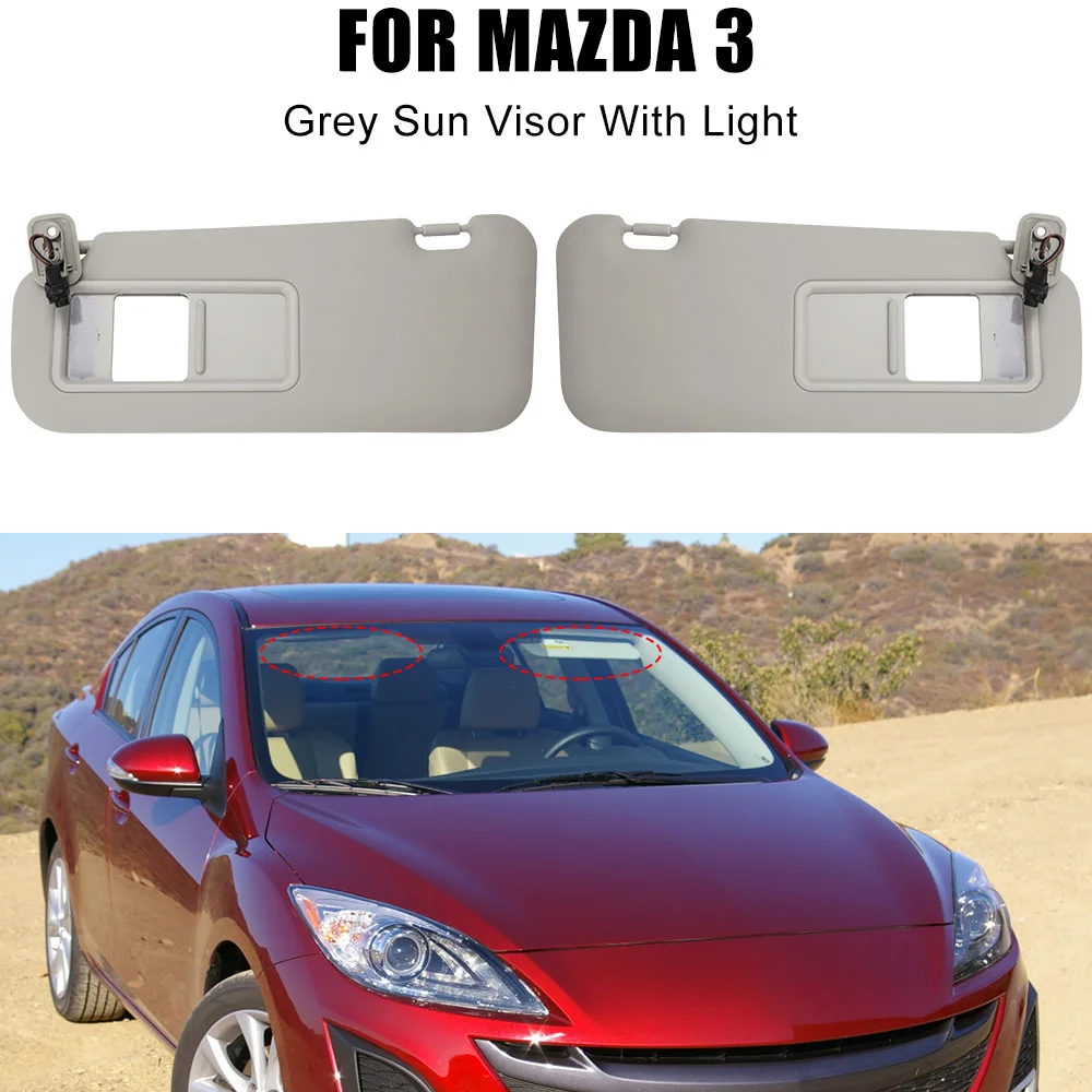 Car Sun Visors With Light Left Right Side Sunvisor Sunshade For Mazda 3 2010 2011 2012 2013 OEM BBM2-69-320C-75 BBM3-69-320C-75