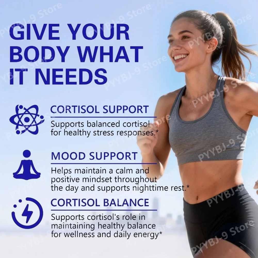 Private Label 90 Capsules Natural Calming Sleep Support Cortisol Balance Supplements for Women and Men Daily Wellness Support