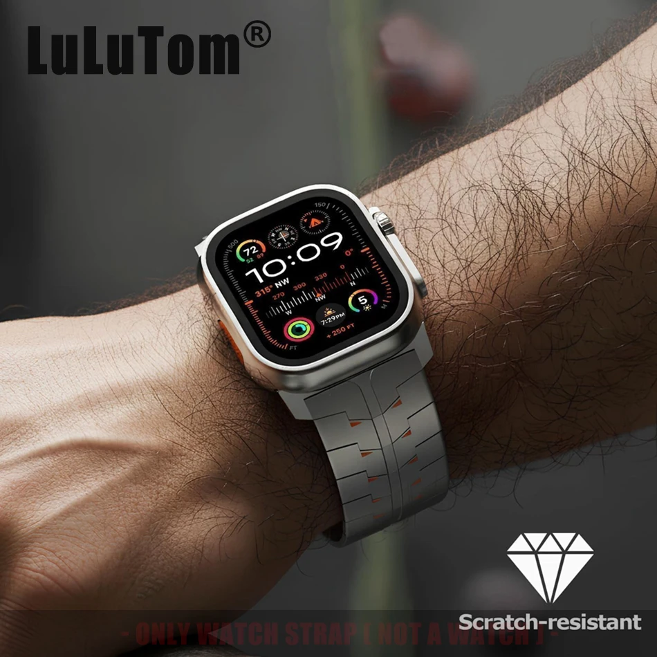 

99% Pure Titanium Band for Apple Watch 11 10 9 8 6 7 3 SE 2 Secure Locking Clasp Strap Iwatch Series 42 44 45 46 49mm Watch Band