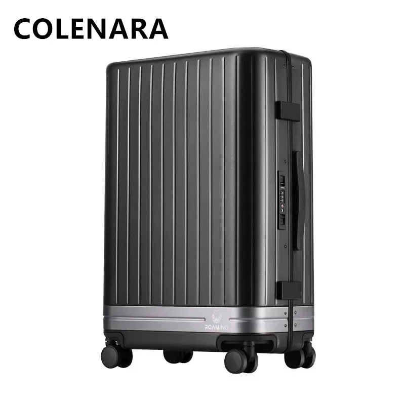 COLENARA-Bagagem De Viagem De Quadro De Alumínio, Mala De Rolamento Dos Homens, Roda Universal, Estojo Do Trole, 24 ", 20" Caixa De Embarque, 26"