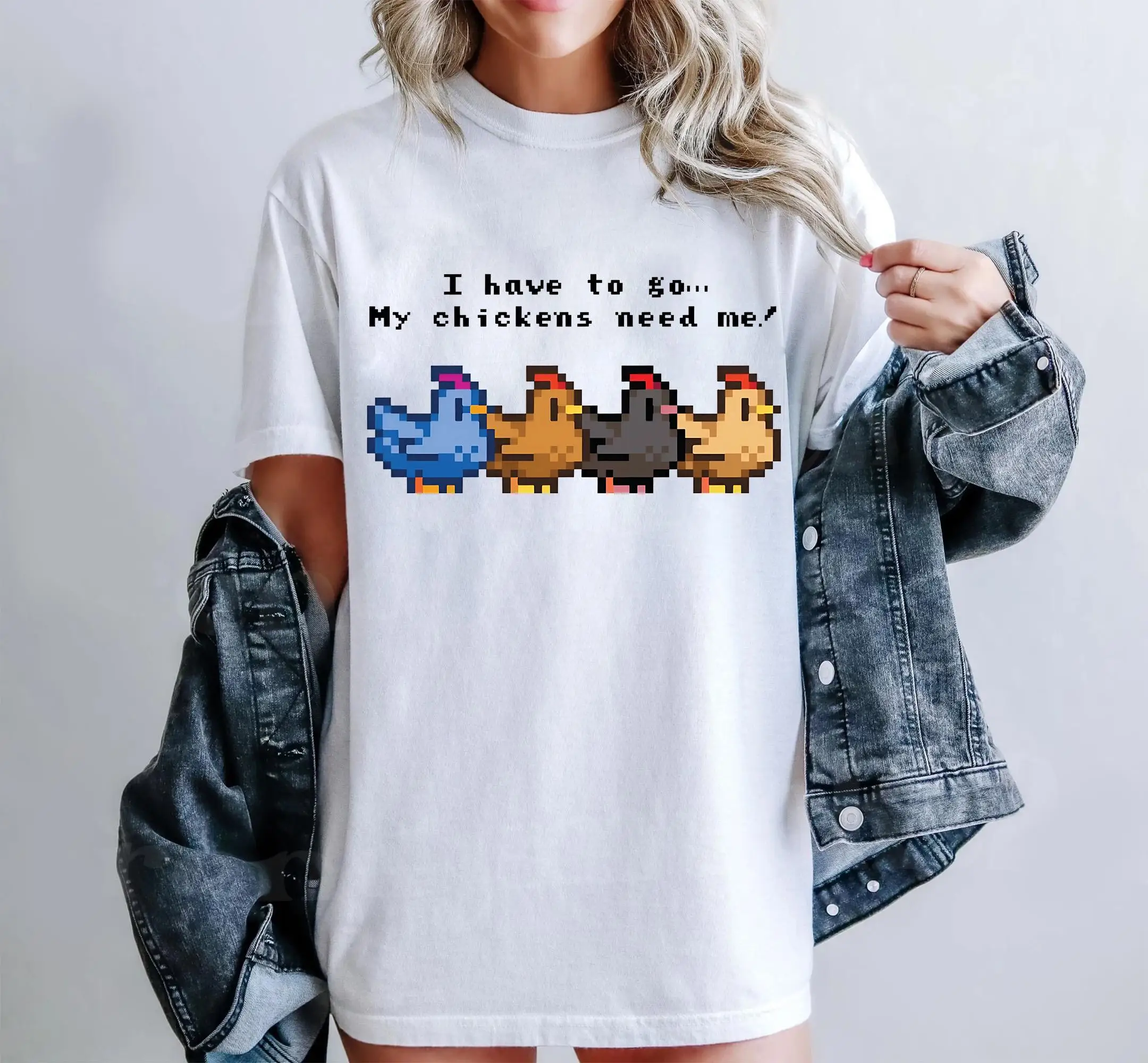 

Футболка Stardew Valley: футболка Pixel Art Farmer — подарок для любителей курицы — короткие рукава для мужчин и женщин