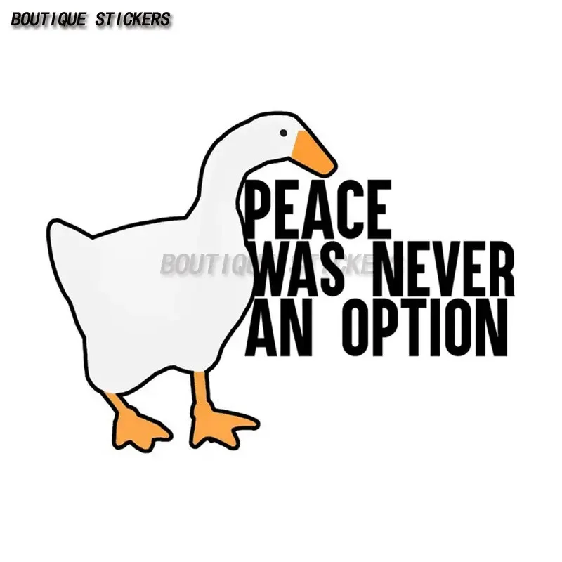 

Goose Meme Peace Was Never An Option Car Stickers Scratch-Proof Creative Surfboard Camper Vinyl