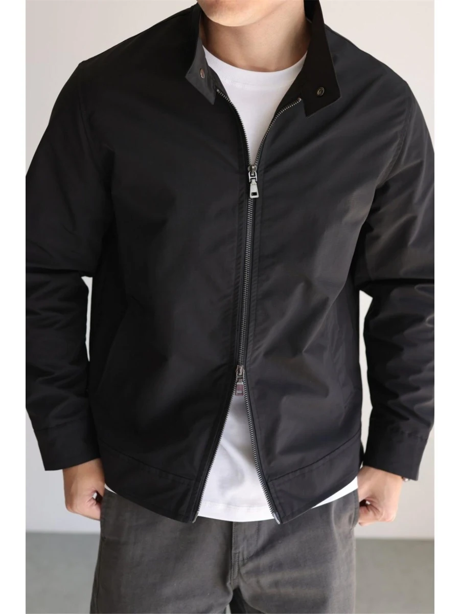 

Мужская верхняя одежда Slim Fit American Harington Jaet, тонкая клетчатая винтажная одежда для поездок на работу, весна-осень, повседневная модная полиэфирная ткань