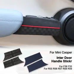 2Pcs/4Pcs Car Interior Door Handle Leather Sticker Italy Super Suede For Mini Cooper F56 F55 R55 R56 R57 R58 R59 Car Accessories