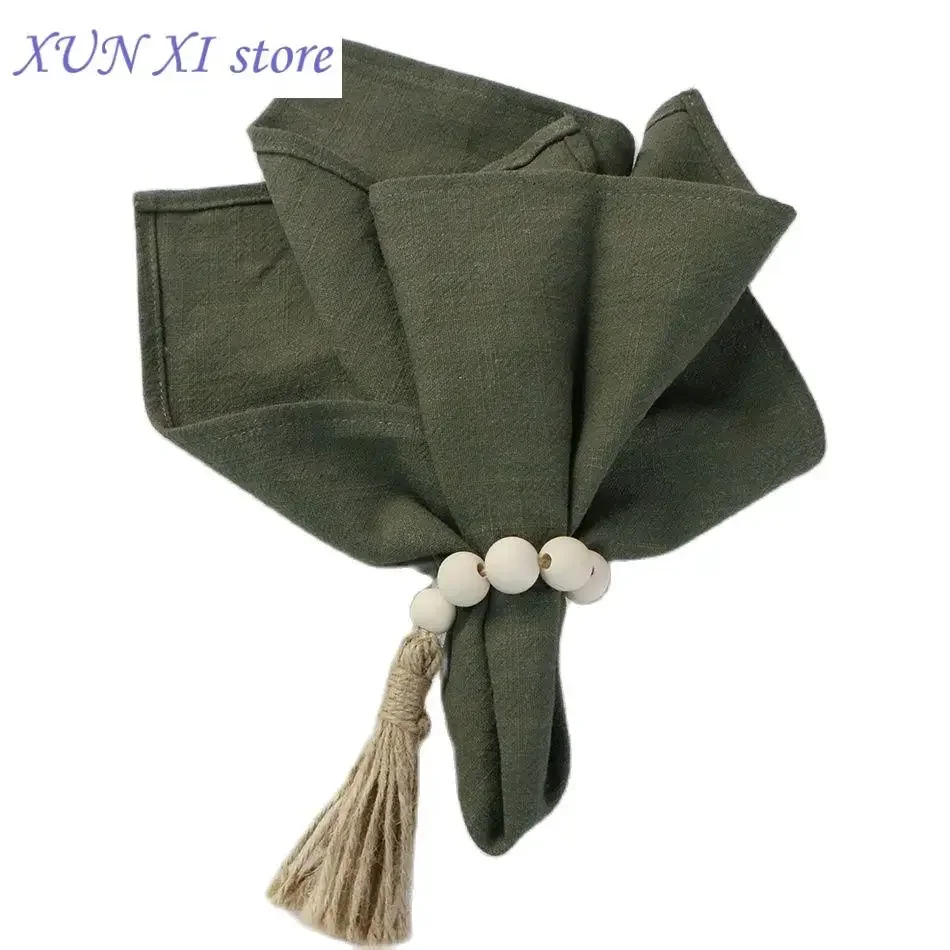 

Kitchen Tableware Durable Flax Cotton Tea Towel,Eco-Friendly Ramie Wedding Napkin,Reusable Cloth Dinner Mat,Dining Table