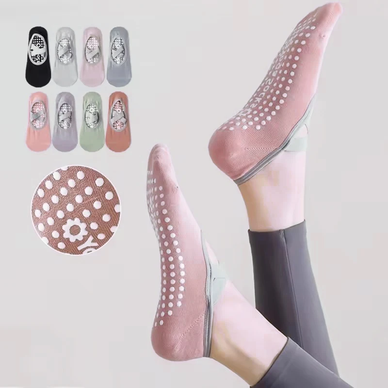 Prati Yoga Socks Non slip Women's Socks Sports Fitness Silicone Breathable Towel Bottom Yoga Socks Bandage Dance Ballet Socks