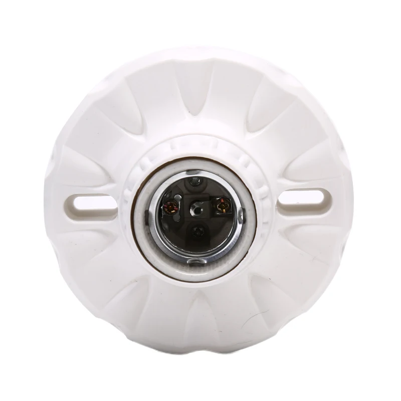 E27 Ceramics LED Light Bulb Holder Round Socket Base Hanging Lamp 6A 220V