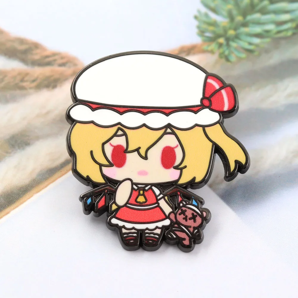 Touhou Project Flandre Scarlet Emaille-Pins Niedliche Anime Flandre Broschen Kawaii Vampirmädchen-Abzeichen Rucksack-Anstecknadel Fangeschenk – Detail 6