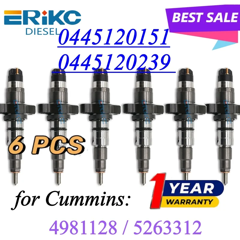 

6 шт. 0445120151 5263312 Дизельная форсунка 0445120239 Деталь топливного насоса 0 445 120 151 для Cummins ISB QSB5.9 4981128