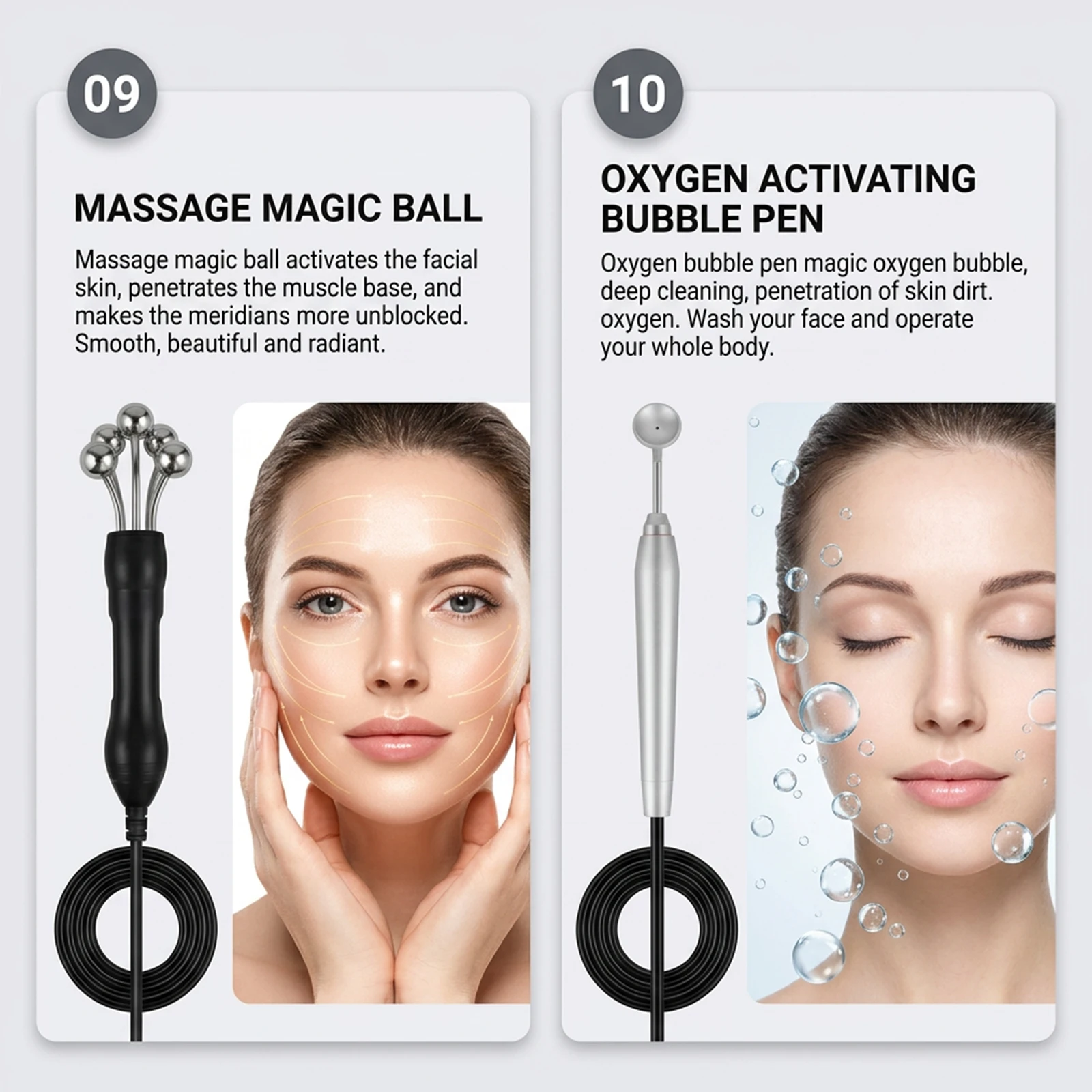 Podofo 10-in-1 Professionelles Gesichts-Schönheitsgerät Hydra Facial Maschine Hydrodermabrasion Aqua Peeling Sauerstoff-Jet Tiefenreinigung Hautstraffung Verjüngung Aufhellung Schönheitsmaschine Salon SPA Hautpflegegerät – Detail 1