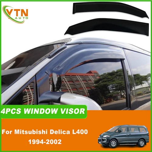 Para Mitsubishi Delica L400 1994 1995 1996 1997 1998 1999 2000 2001 2002 Deflector de lluvia y sol Deflector de ventana de coche