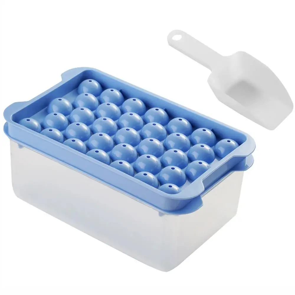 3-teiliges wiederverwendbares Eiswürfelform-Set aus Kunststoff mit großem Fassungsvermögen, Lebensmittelqualität, Eiswürfelform-Set mit Aufbewahrungsbehälter für Zuhause