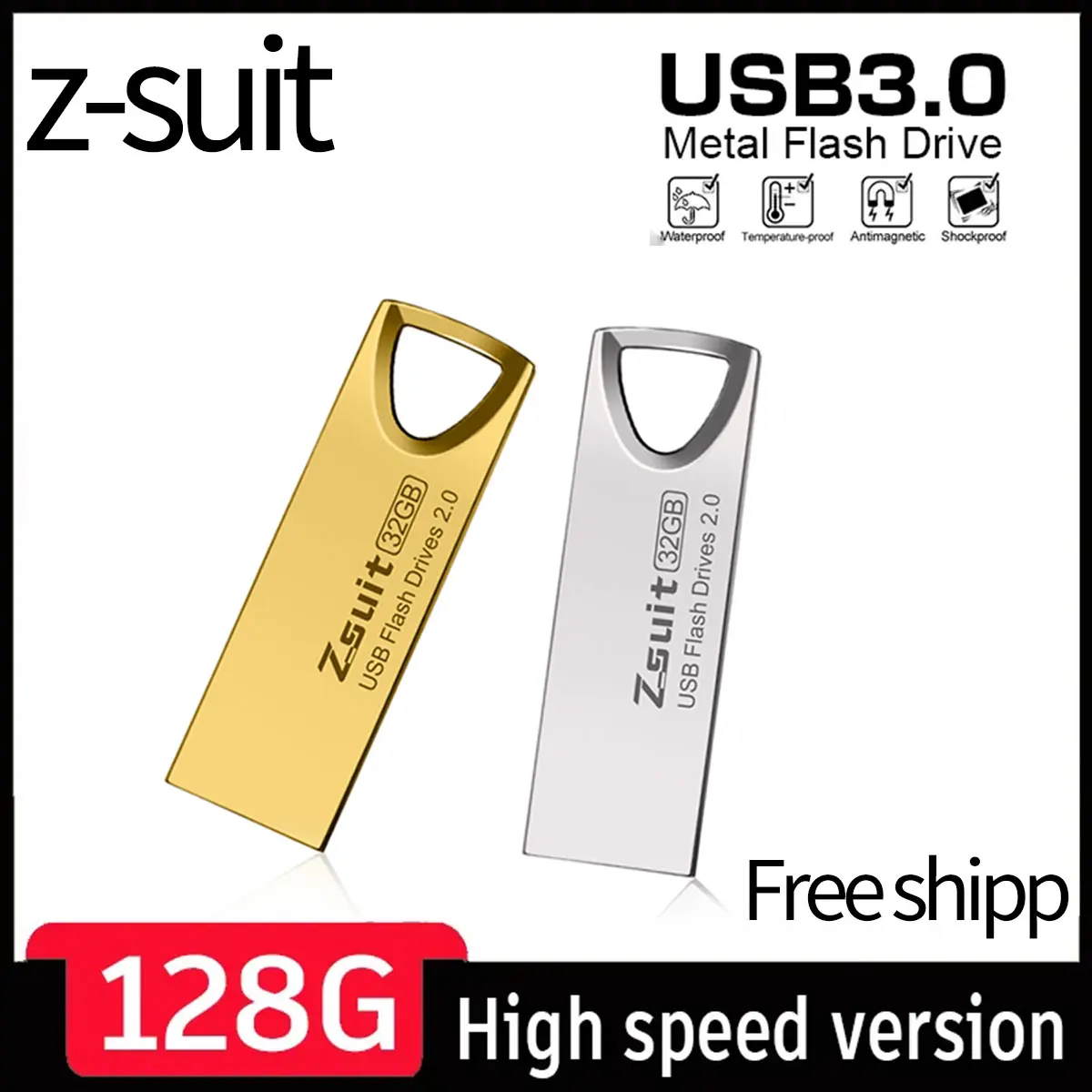 2023 Nova Inovação 3.0 USB Flash Drive Pen Drives 128GB 64GB 32GB frete gratis USB 2.0 Vara de Metal Pendrive Flash Drive Para Laptop/PC/Carro atacado