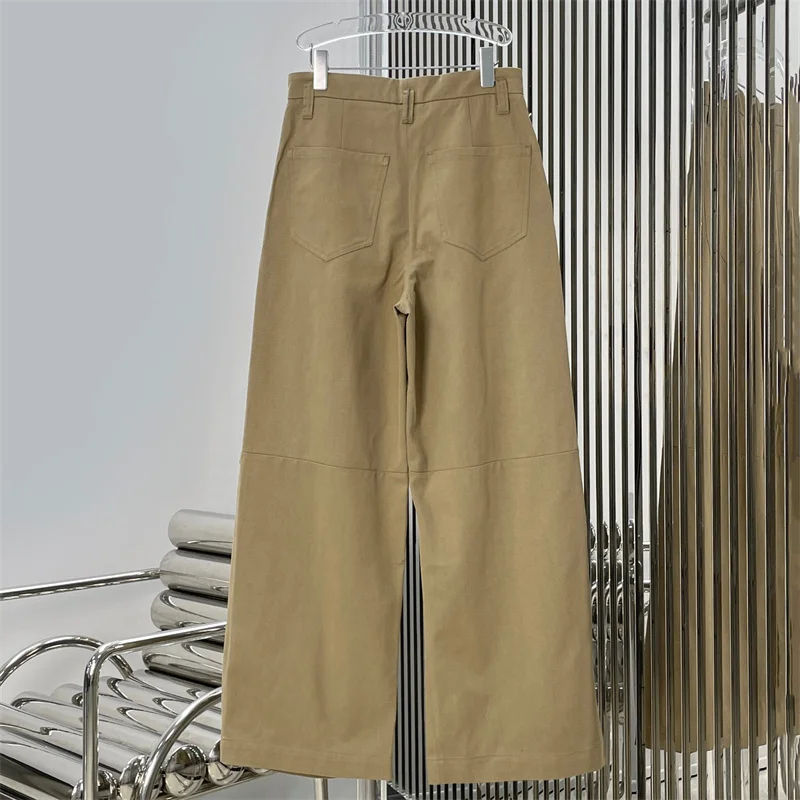 

Women's pants New high waisted slim fit straight leg pants for spring 2026 High quality cotton blend wide leg pants y2k trousers