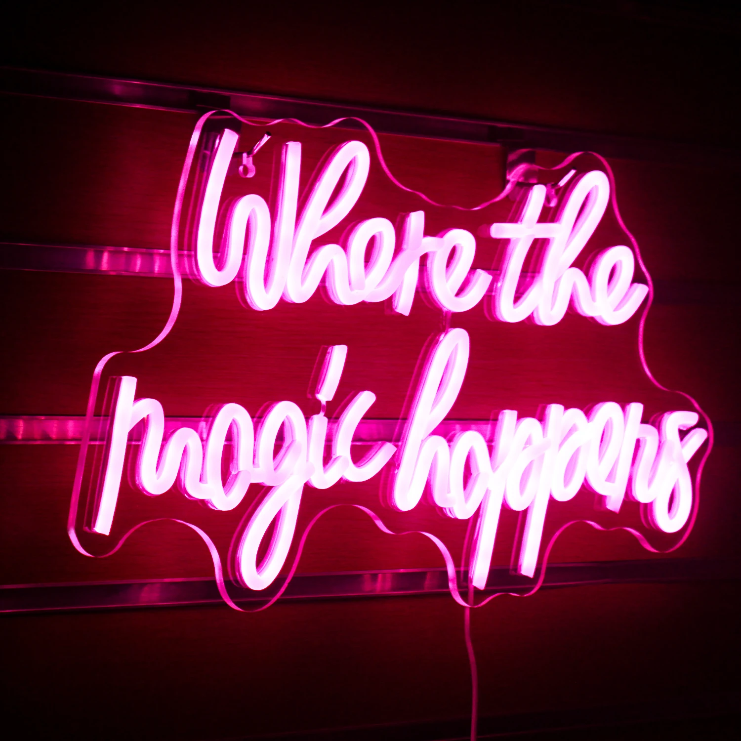 Waar De Magie Gebeurt Neon Teken Voor Muur Decor Usb Aangedreven Letter Neon Licht Binnenlicht Salon Decor Trouwfeest Bar Decor