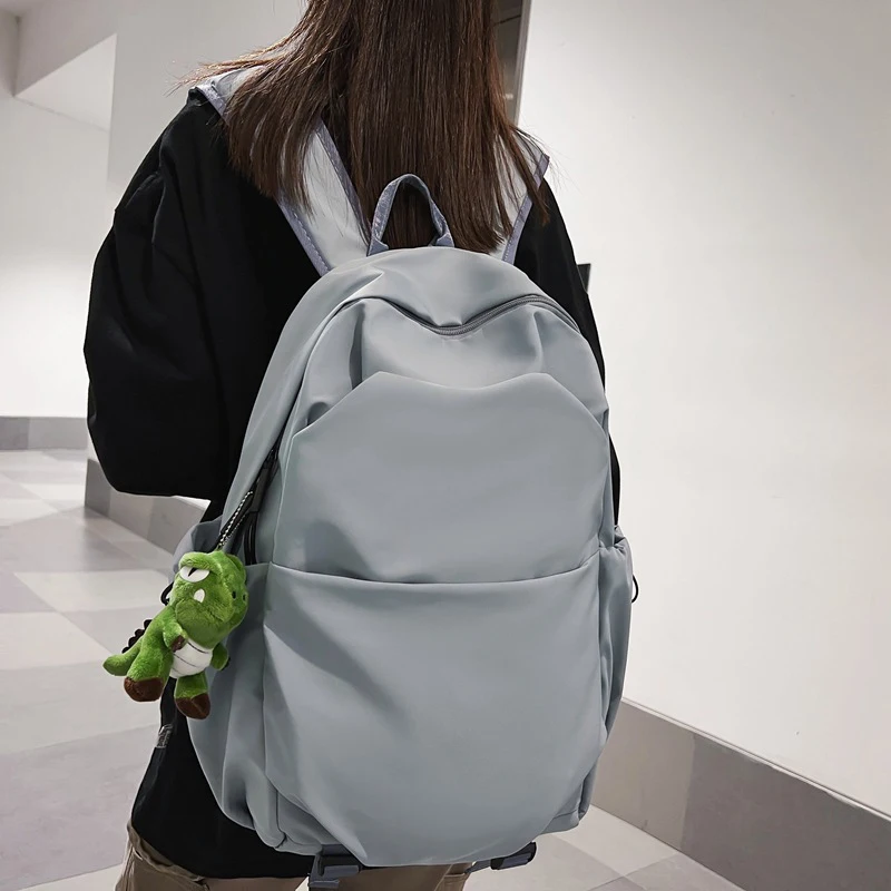 

Junior High School Student Backpack Female Forest Style Solid Color College Style Male Female College Student Durable Backpack