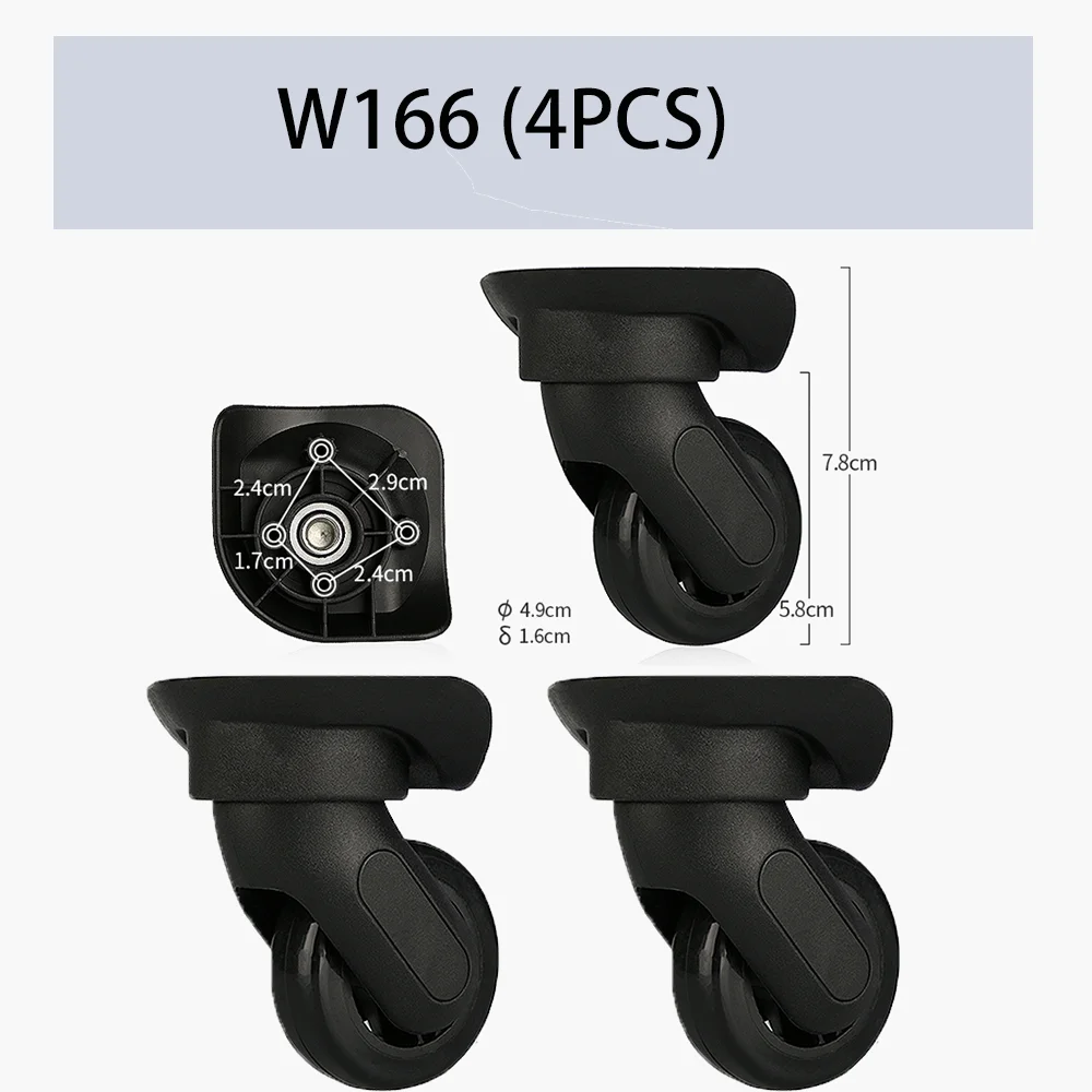 Beradaptasi dengan HongSheng W166 roda diam roda Universal Roda perjalanan koper perbaikan perjalanan Aksesori roda halus roda koper