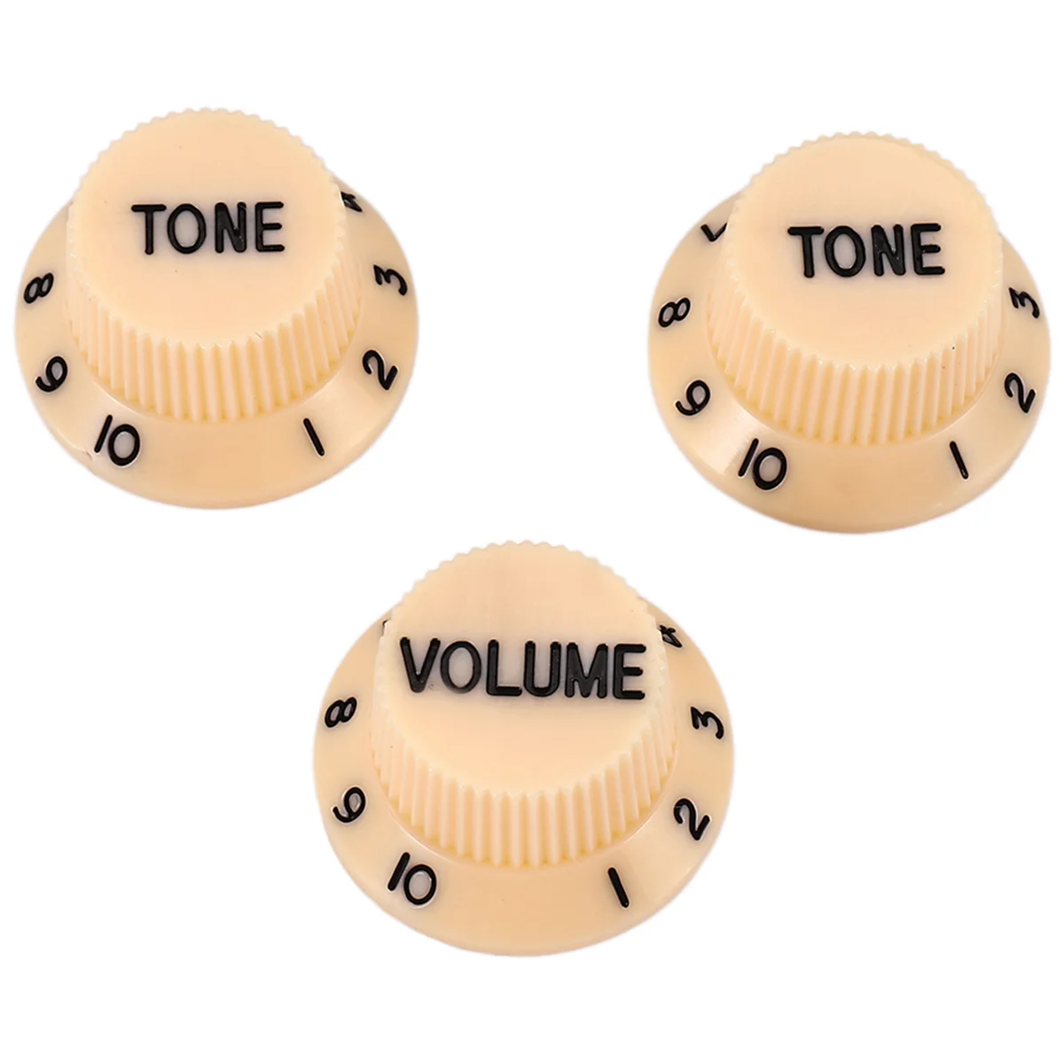 New Cream Dark Blue Font 1 Volume& 2 Tone Guitar Control Knobs For Strat