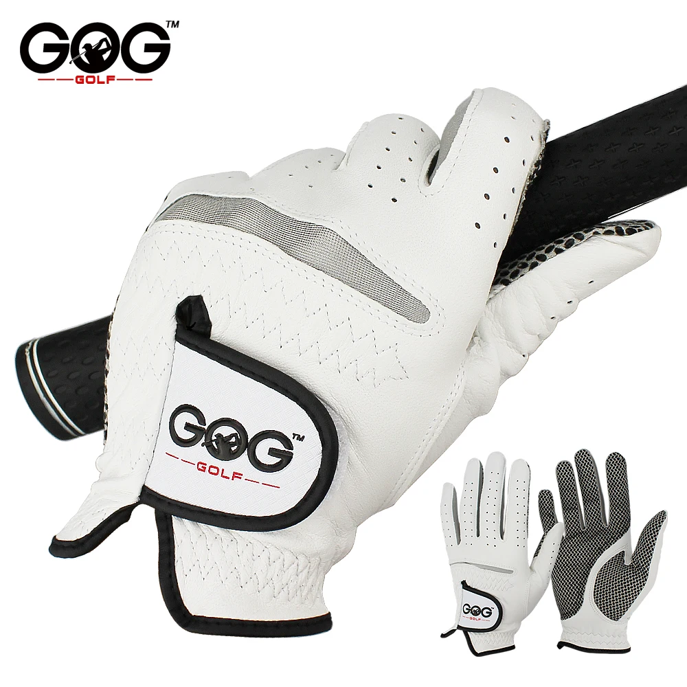 Paquete de 1 Uds. De guantes de Golf para hombre, Cabretta de cuero, mano izquierda/derecha con gránulos antideslizantes, guantes de Golf suaves y transpirables para hombre
