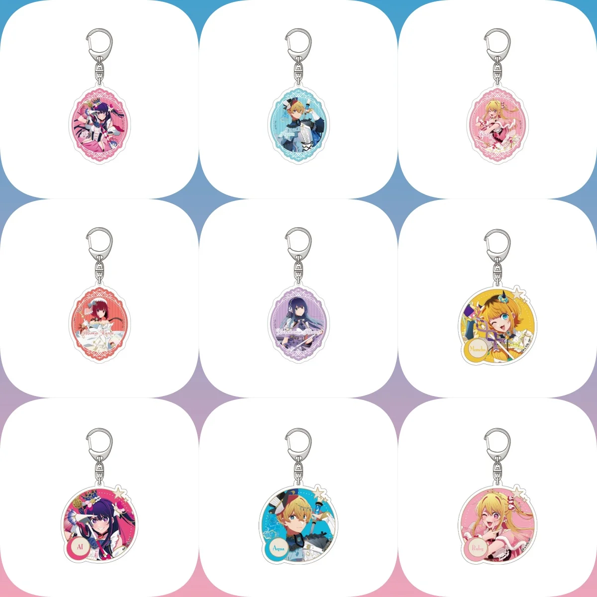 

6cm Oshi No Ko Anime cute Acrylic Keychain Hoshino Ai Aqua Collection Desk Cute Ornament Accessories Christmas Collection Gifts
